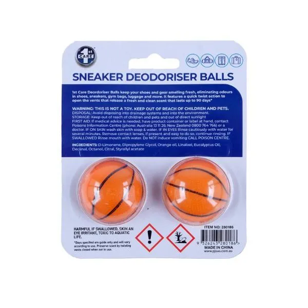 2 Pack Citrus Scented Shoe Deodorising Balls