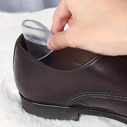 3 in 1 Arch Support Heel Cushion and Liner for Men and Women, Gel Shoe Heel Inserts (Black)