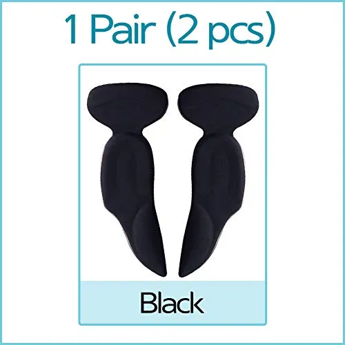 3 in 1 Arch Support Heel Cushion and Liner for Men and Women, Gel Shoe Heel Inserts (Black)