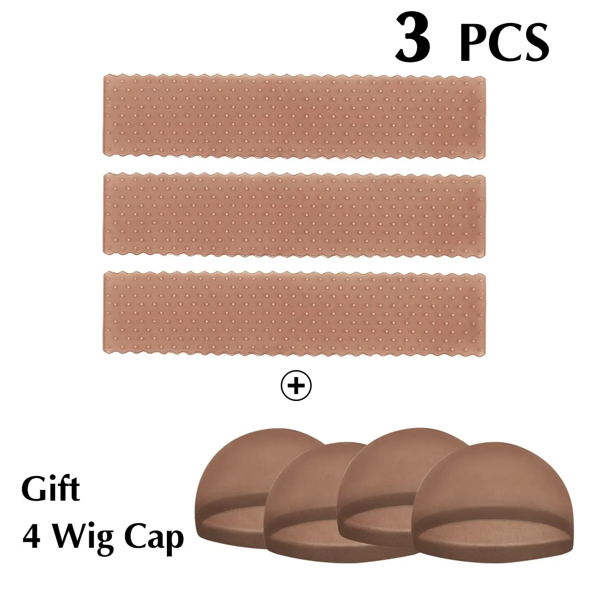 3 Pcs Silicone Wig Grip Bands for Lace Front Wigs with Grip Caps