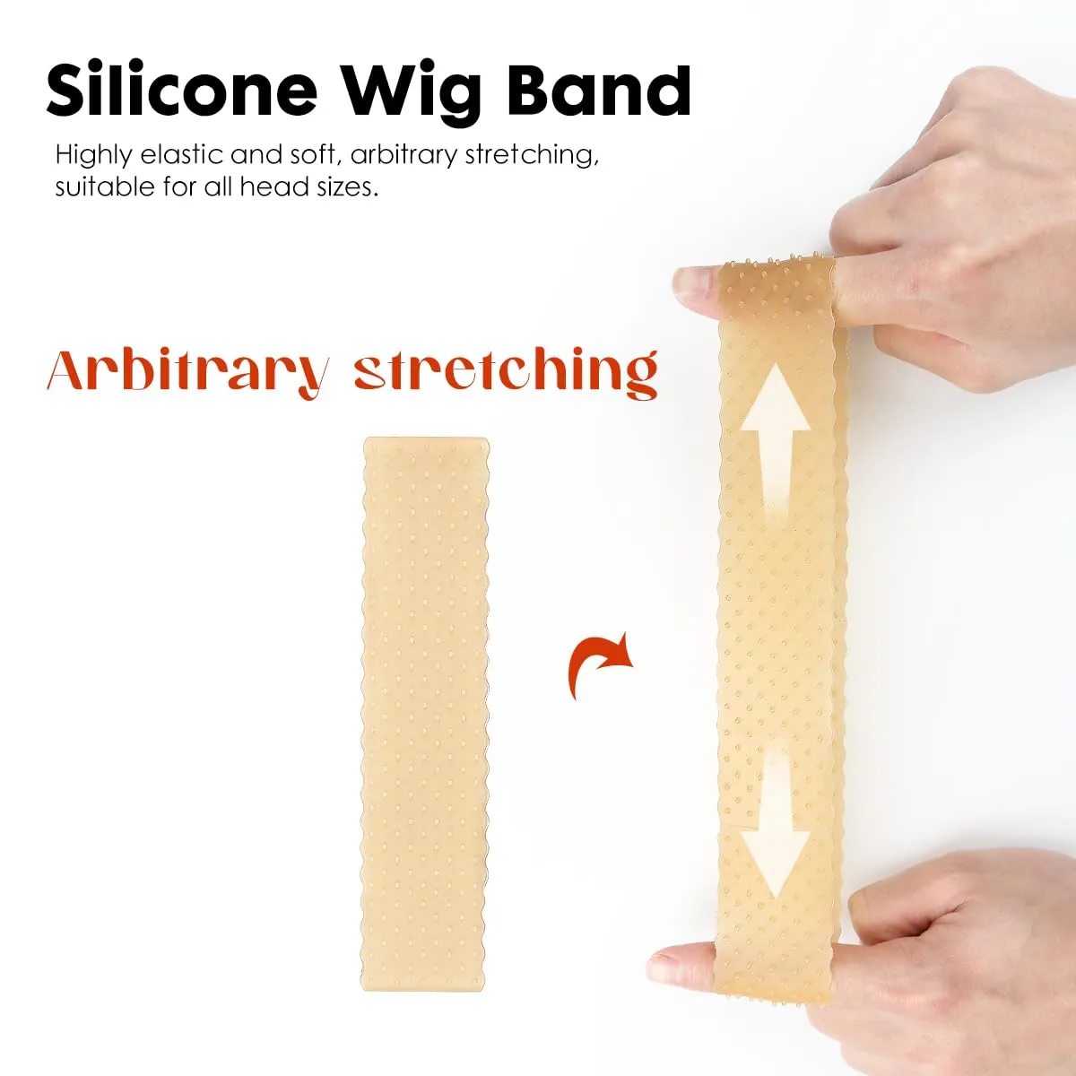 3 Pcs Silicone Wig Grip Bands for Lace Front Wigs with Grip Caps