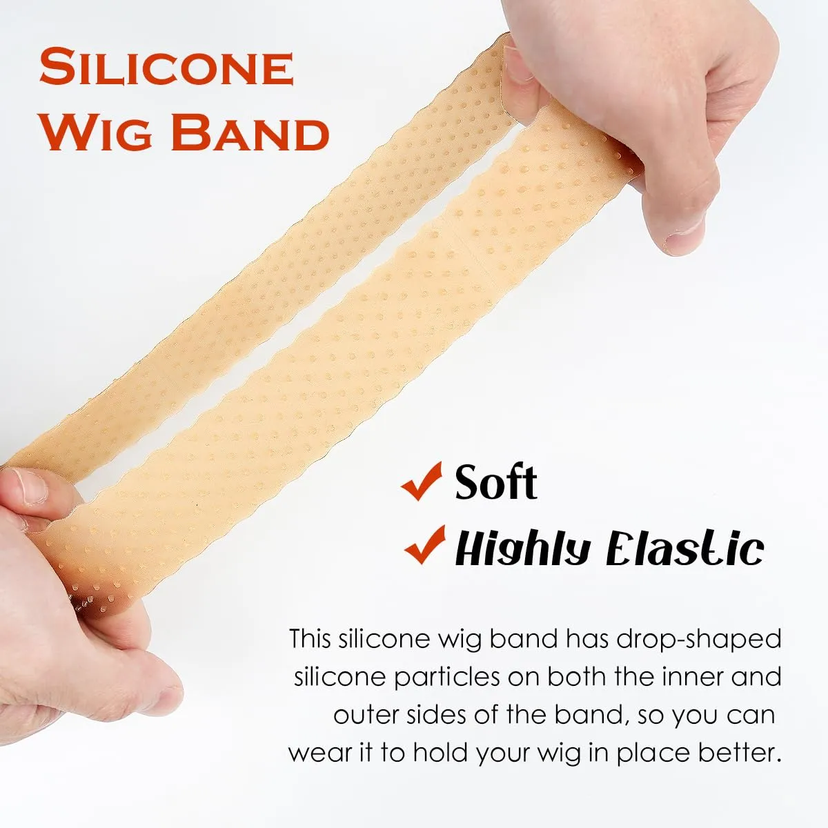 3 Pcs Silicone Wig Grip Bands for Lace Front Wigs with Grip Caps