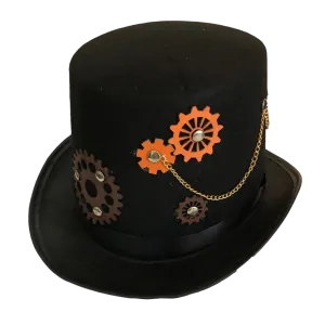 Adult Steam Punk Hat With Cogs and Chains