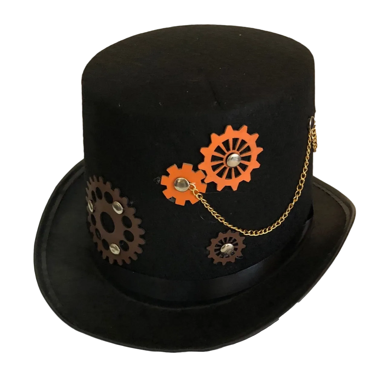 Adult Steam Punk Hat With Cogs and Chains