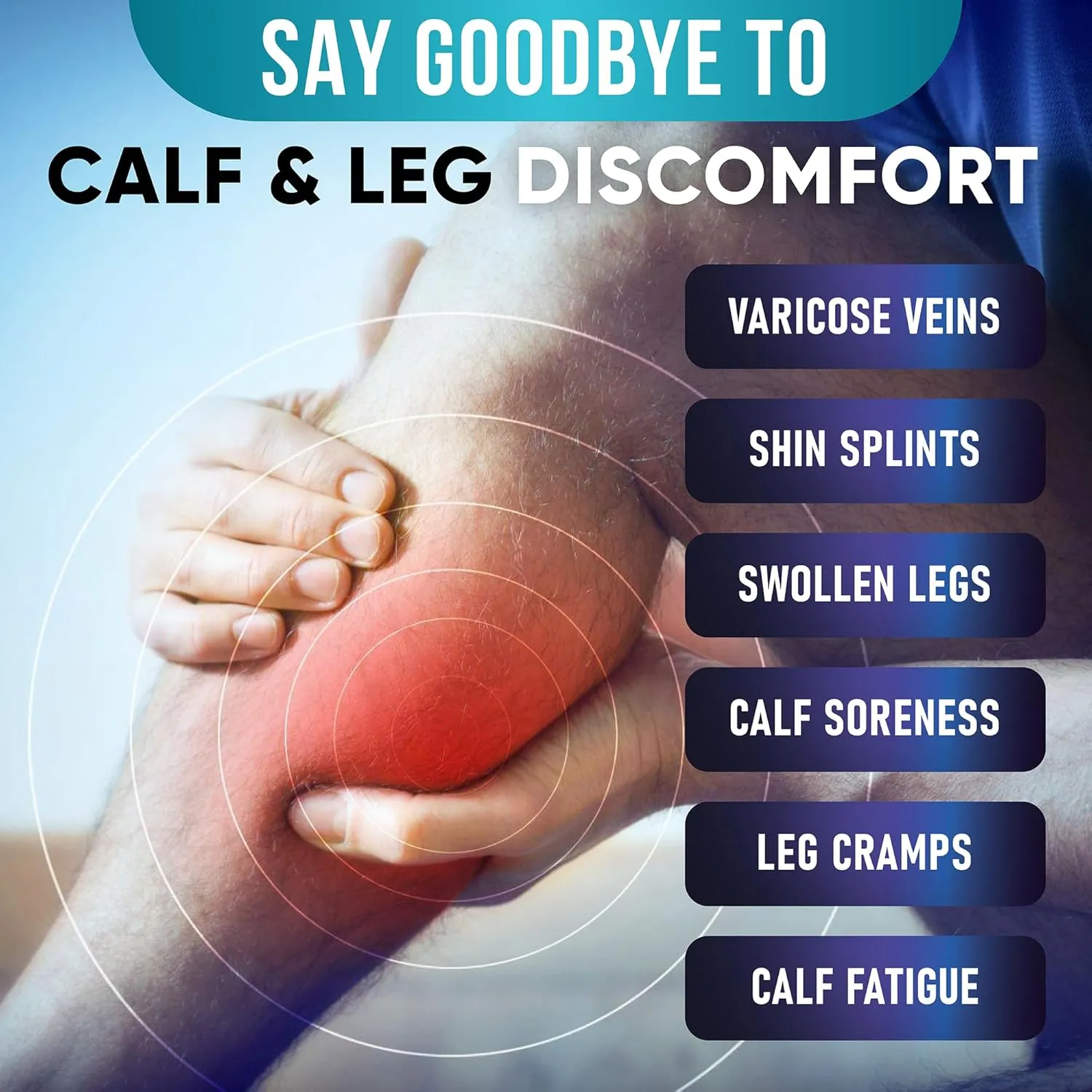 Calf Compression Sleeves for Men and Women - (2 Pair) Footless Compression Socks Support for Varicose Vein, Nursing, Pregnancy, Running - Leg Sleeve Brace for Shin Splints, Pain Relief and Swelling