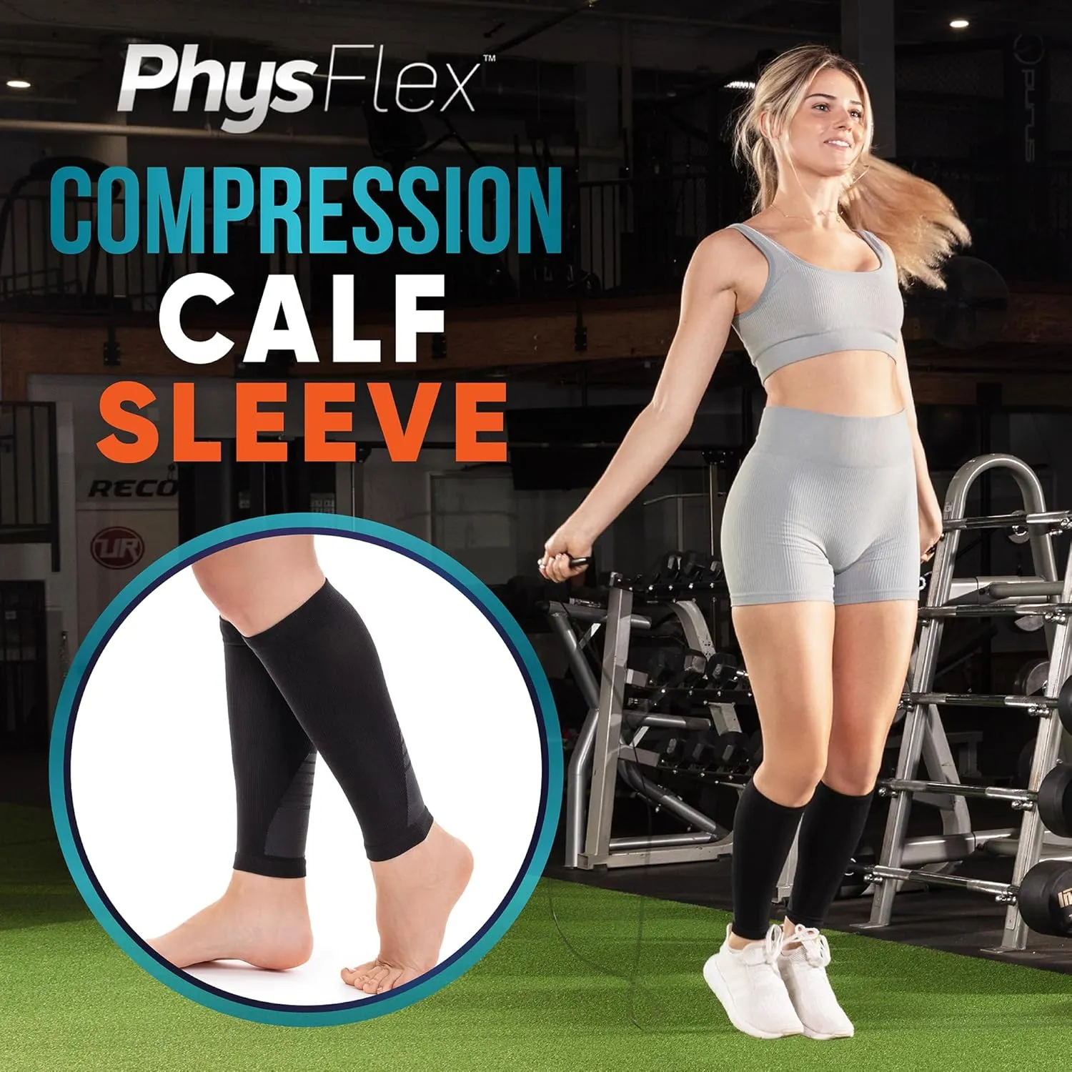 Calf Compression Sleeves for Men and Women - (2 Pair) Footless Compression Socks Support for Varicose Vein, Nursing, Pregnancy, Running - Leg Sleeve Brace for Shin Splints, Pain Relief and Swelling
