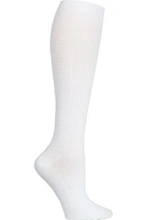 Cherokee Legwear Men & Women White Medium Compression Support Knee High Socks