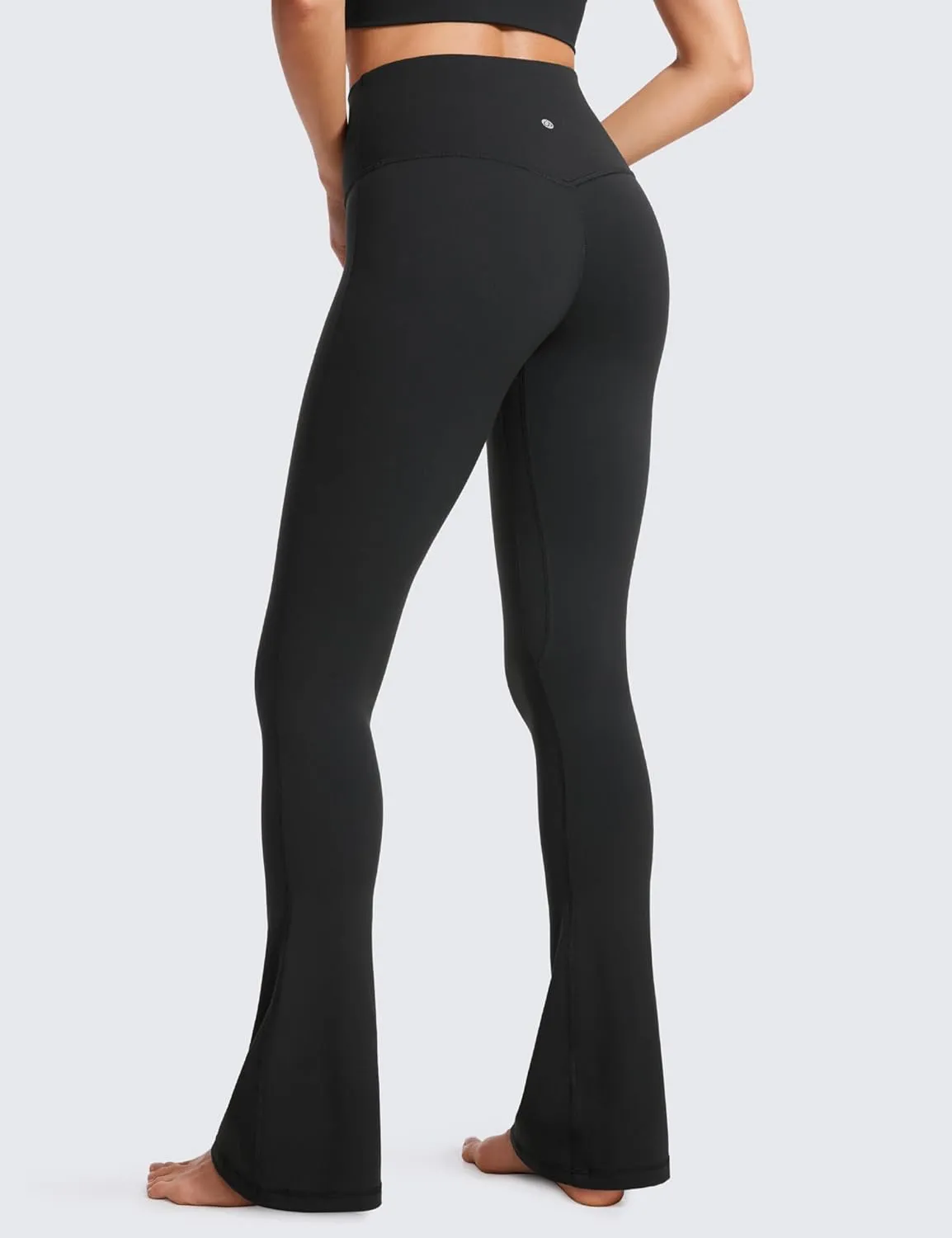 CRZ YOGA Butterluxe High Waist Mini Flared Leggings for Women 30"/31.5"/33'' - Bootcut Yoga Pants with Pocket Casual Lounge