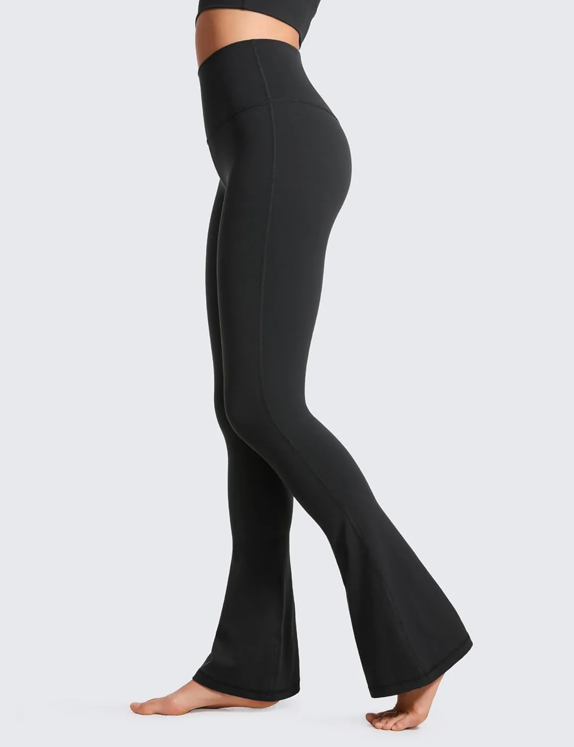 CRZ YOGA Butterluxe High Waist Mini Flared Leggings for Women 30"/31.5"/33'' - Bootcut Yoga Pants with Pocket Casual Lounge