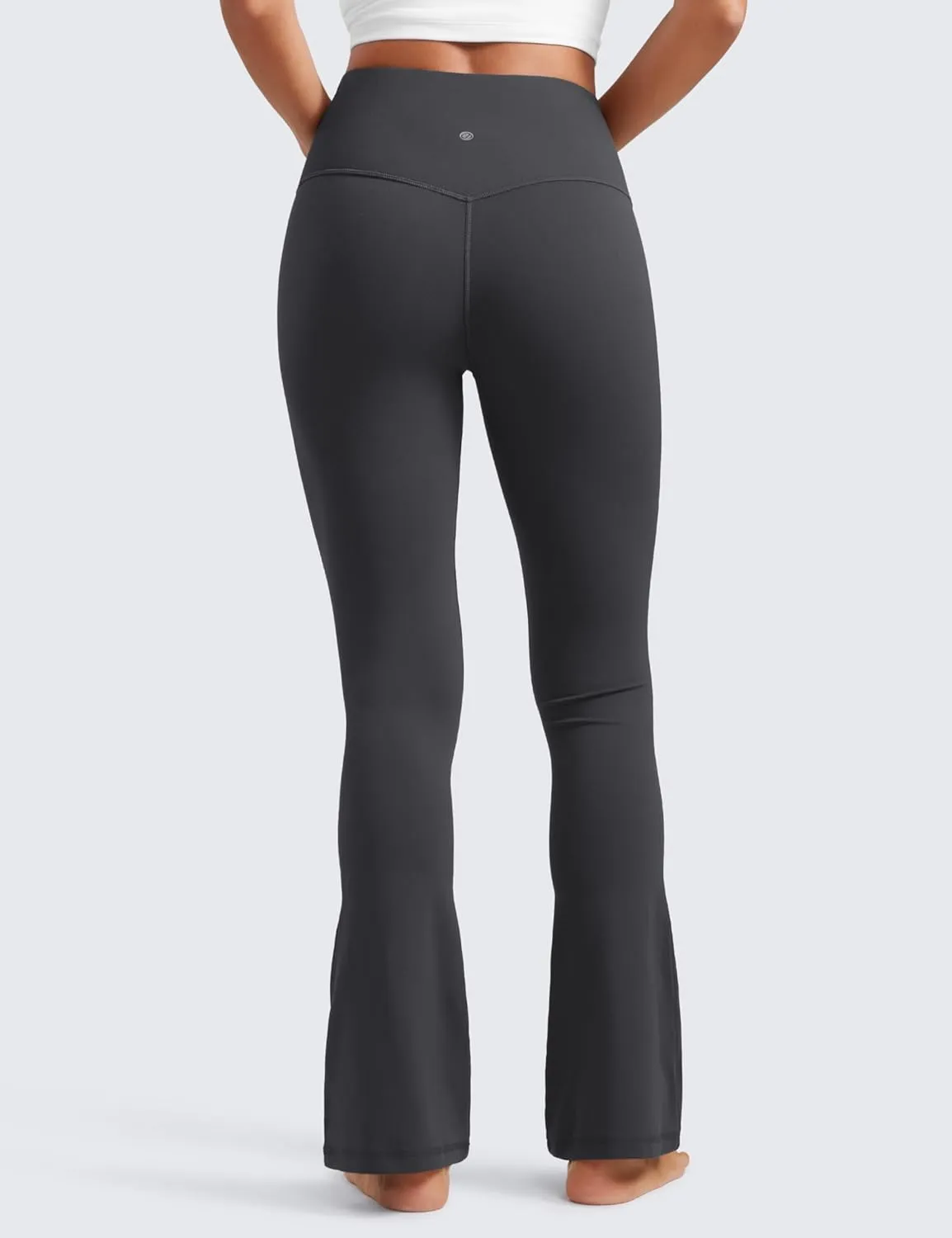 CRZ YOGA Butterluxe High Waist Mini Flared Leggings for Women 30"/31.5"/33'' - Bootcut Yoga Pants with Pocket Casual Lounge