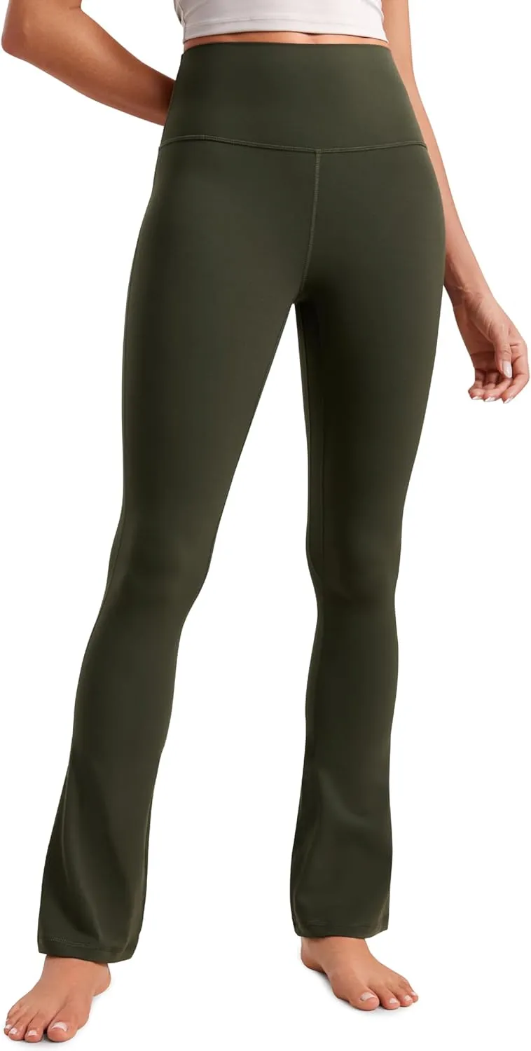 CRZ YOGA Butterluxe High Waist Mini Flared Leggings for Women 30"/31.5"/33'' - Bootcut Yoga Pants with Pocket Casual Lounge