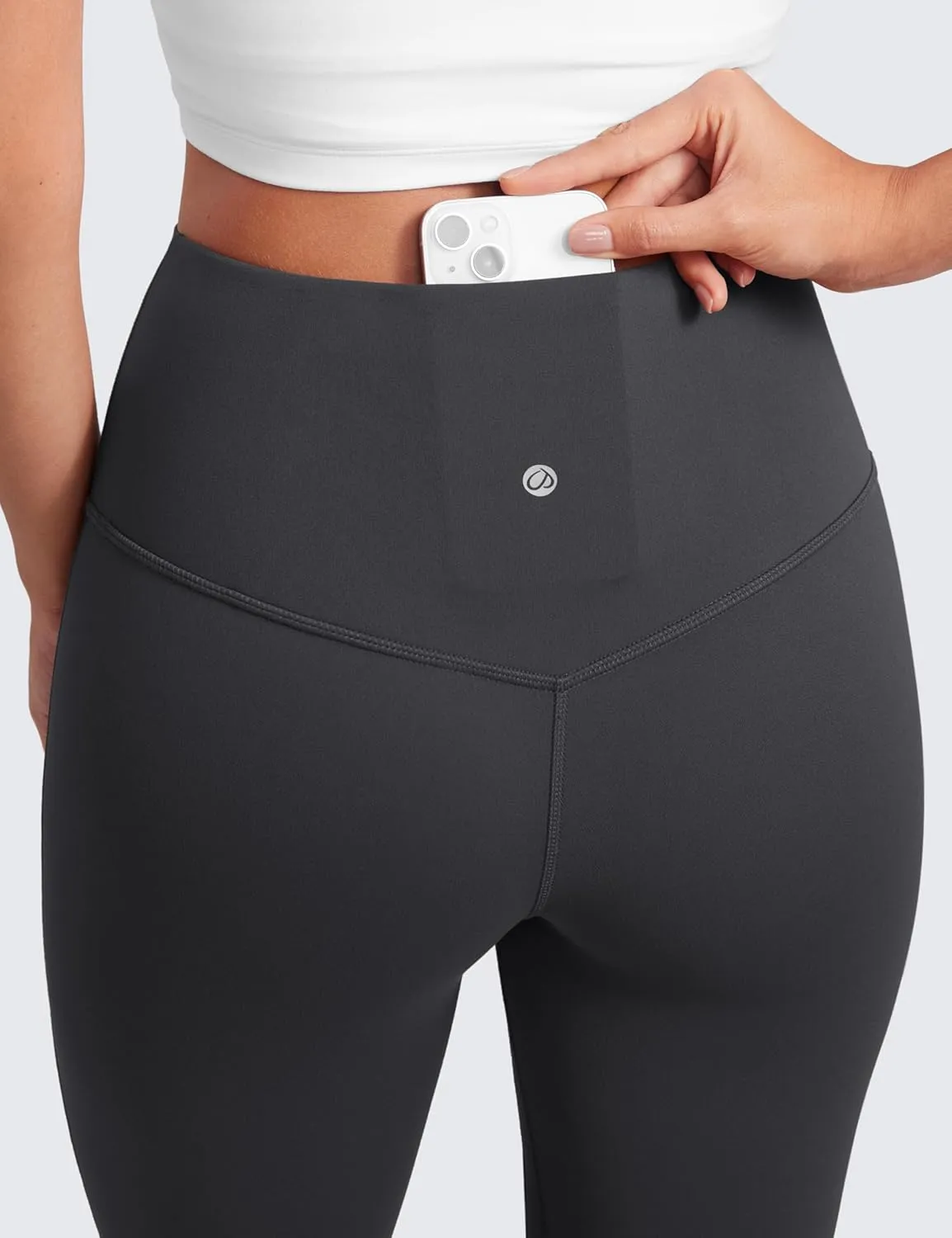 CRZ YOGA Butterluxe High Waist Mini Flared Leggings for Women 30"/31.5"/33'' - Bootcut Yoga Pants with Pocket Casual Lounge