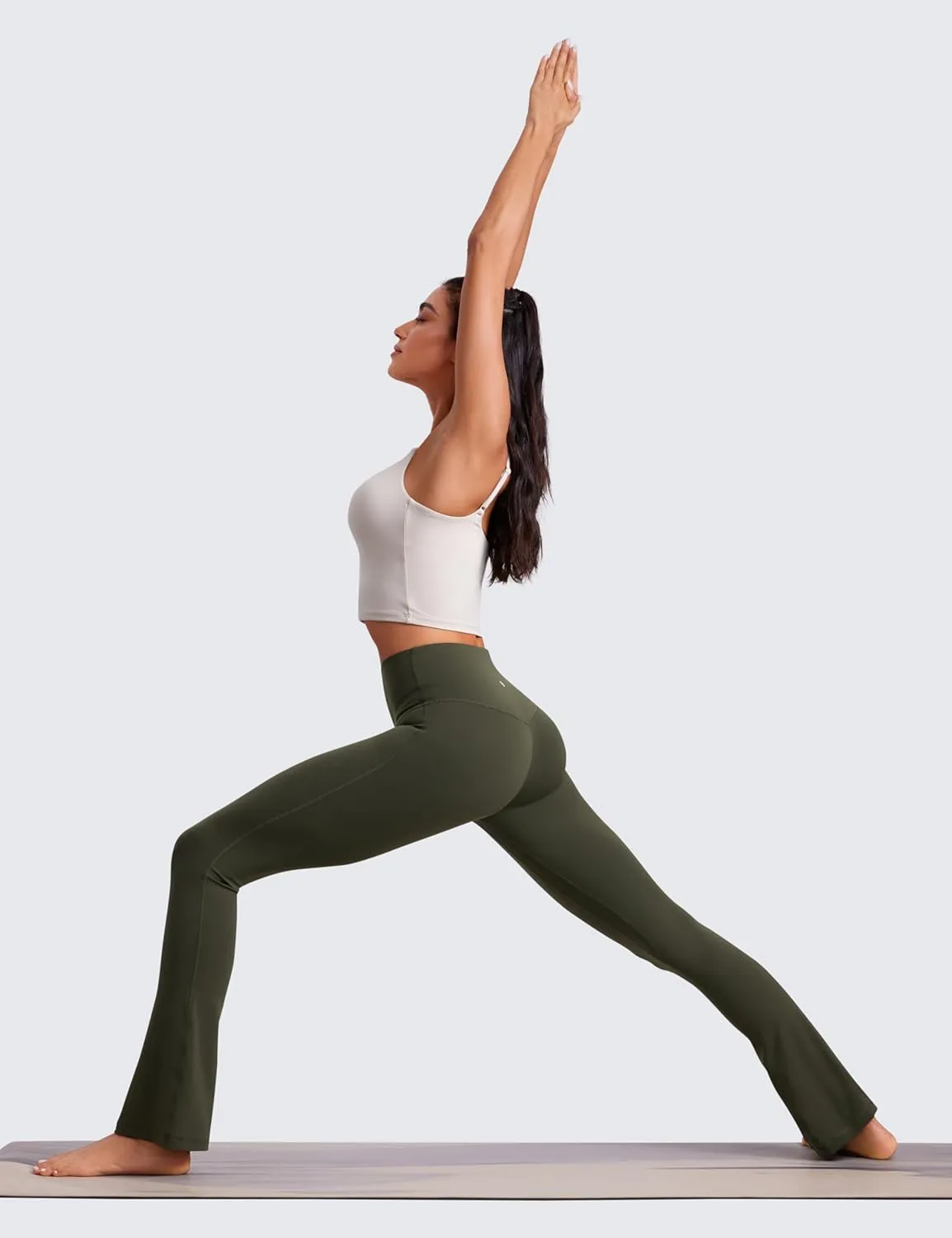 CRZ YOGA Butterluxe High Waist Mini Flared Leggings for Women 30"/31.5"/33'' - Bootcut Yoga Pants with Pocket Casual Lounge