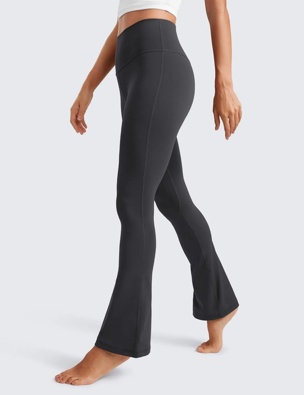 CRZ YOGA Butterluxe High Waist Mini Flared Leggings for Women 30"/31.5"/33'' - Bootcut Yoga Pants with Pocket Casual Lounge