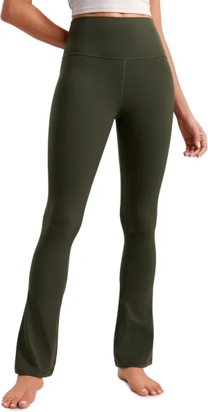 CRZ YOGA Butterluxe High Waist Mini Flared Leggings for Women 30"/31.5"/33'' - Bootcut Yoga Pants with Pocket Casual Lounge