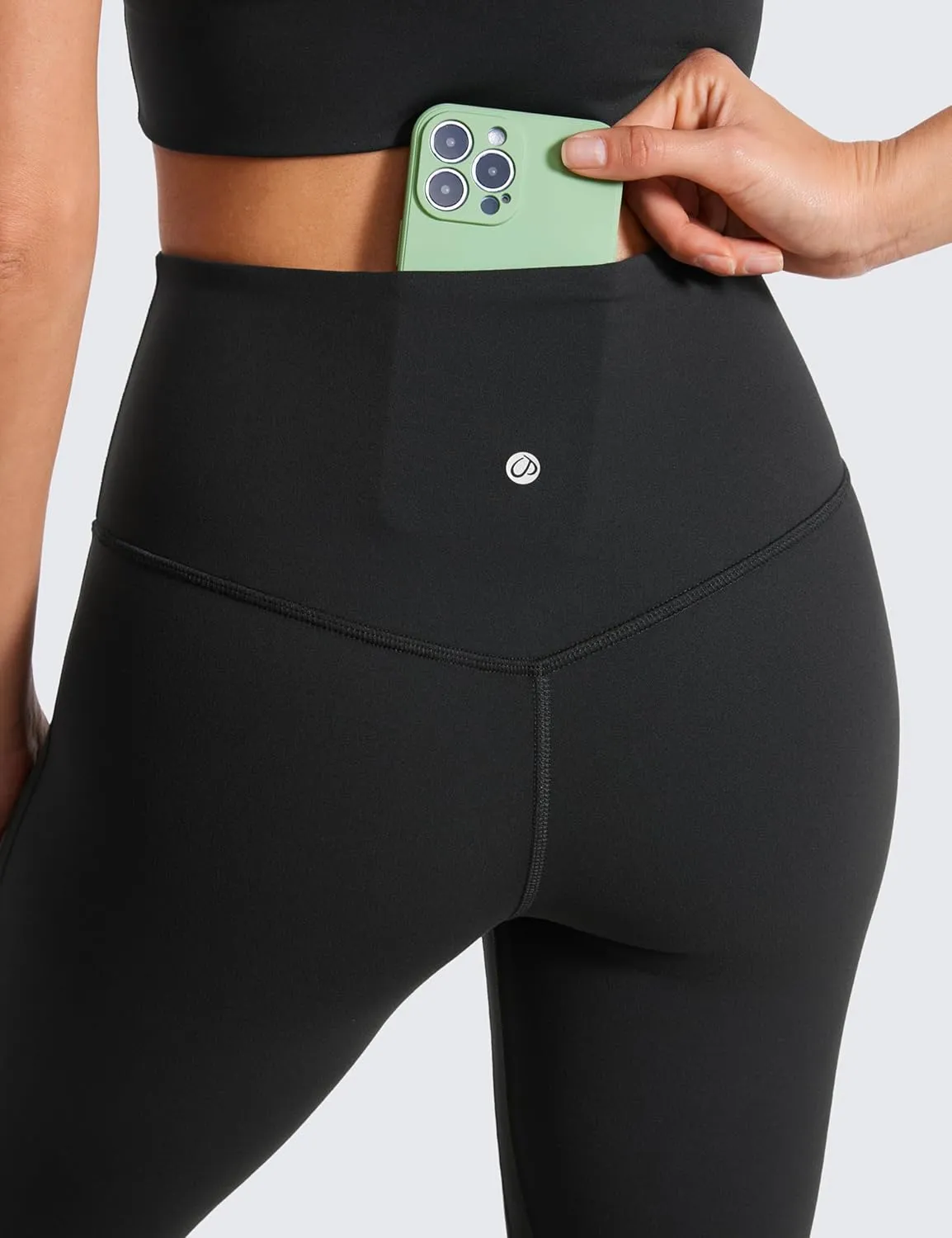 CRZ YOGA Butterluxe High Waist Mini Flared Leggings for Women 30"/31.5"/33'' - Bootcut Yoga Pants with Pocket Casual Lounge