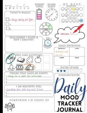 Daily Mood Tracker Journal: Mental Health & Wellness Diary to Address Anxiety & Depression in Teen Girls & Boys & Adult Women & Men Paperback  January 28, 2024