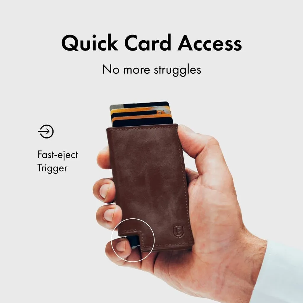 Ekster Parliament Men's Wallet | RFID Blocking Leather Minimalist Wallet | Slim Wallet for Men - Designed for Quick Card Access with Push Button