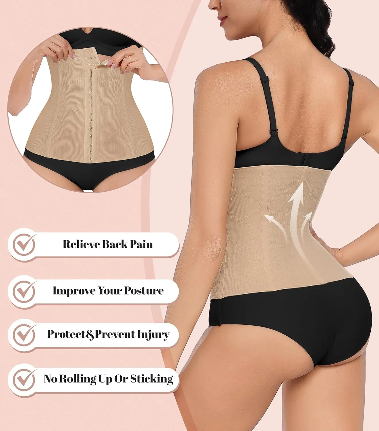 EUYZOU Women Waist Trainer Corset Postpartum Fajas Tummy Control Girdle Shapewear Waist Cincher