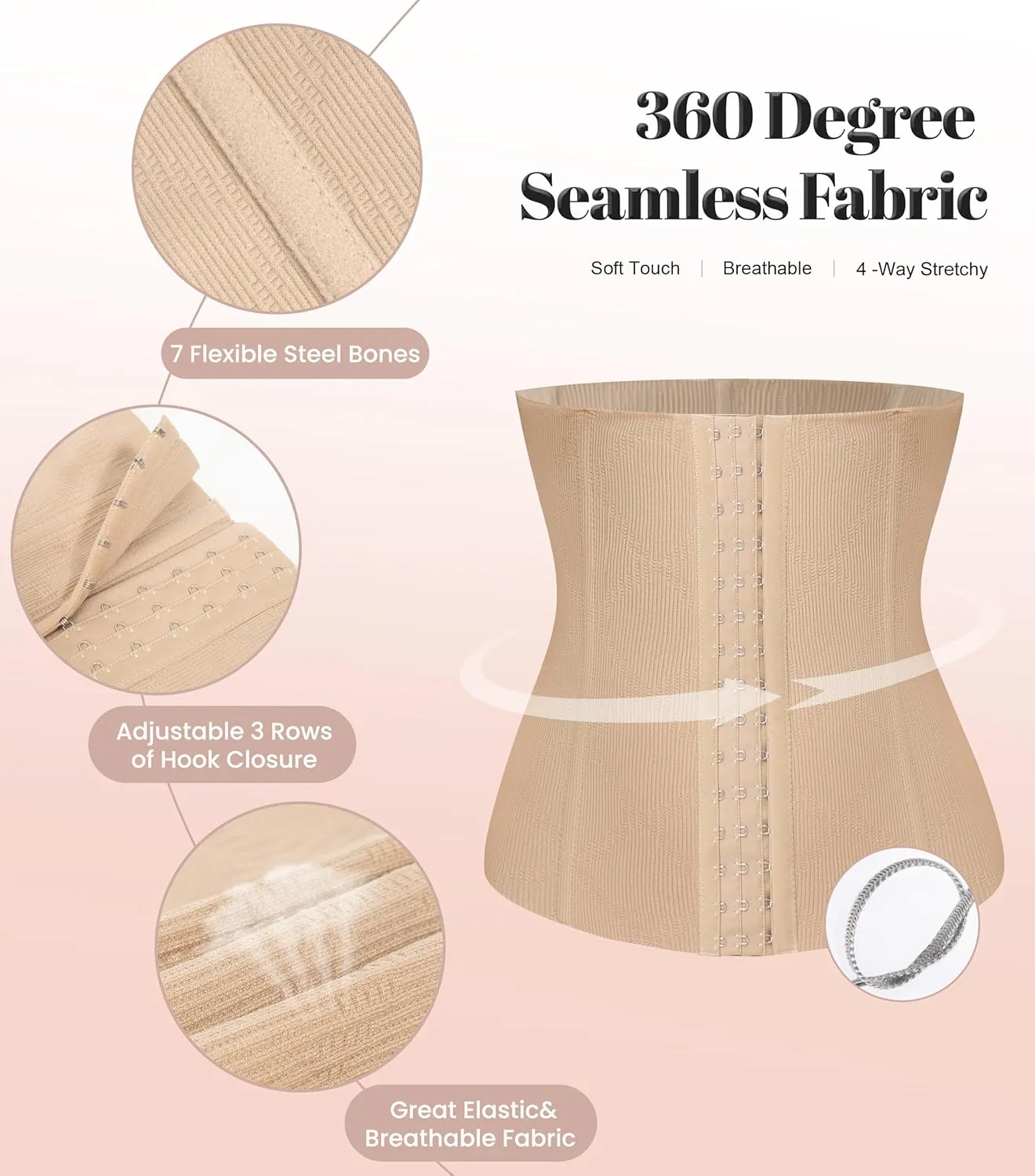 EUYZOU Women Waist Trainer Corset Postpartum Fajas Tummy Control Girdle Shapewear Waist Cincher