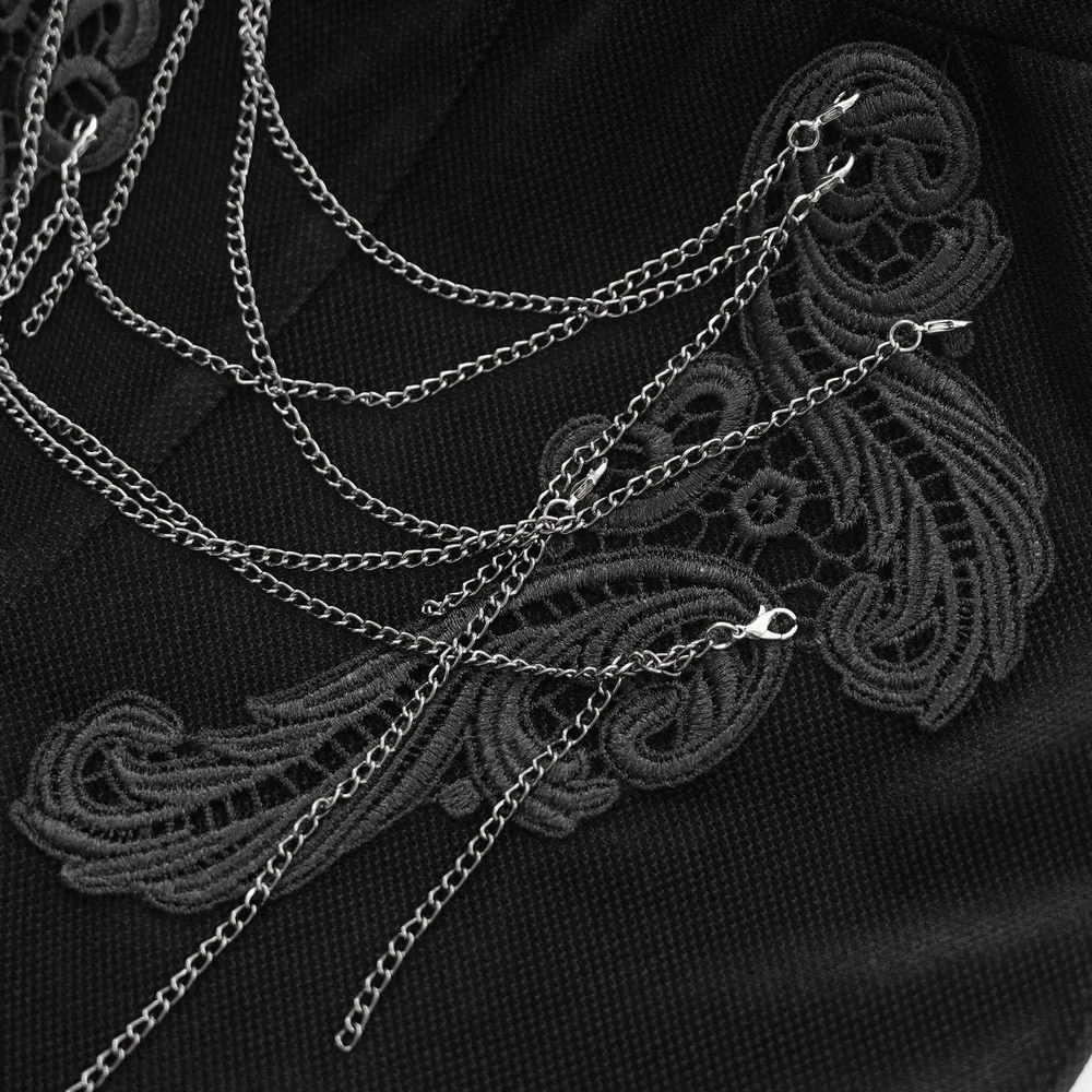 Exquisite Women's Lace Palazzo Pants with Chains