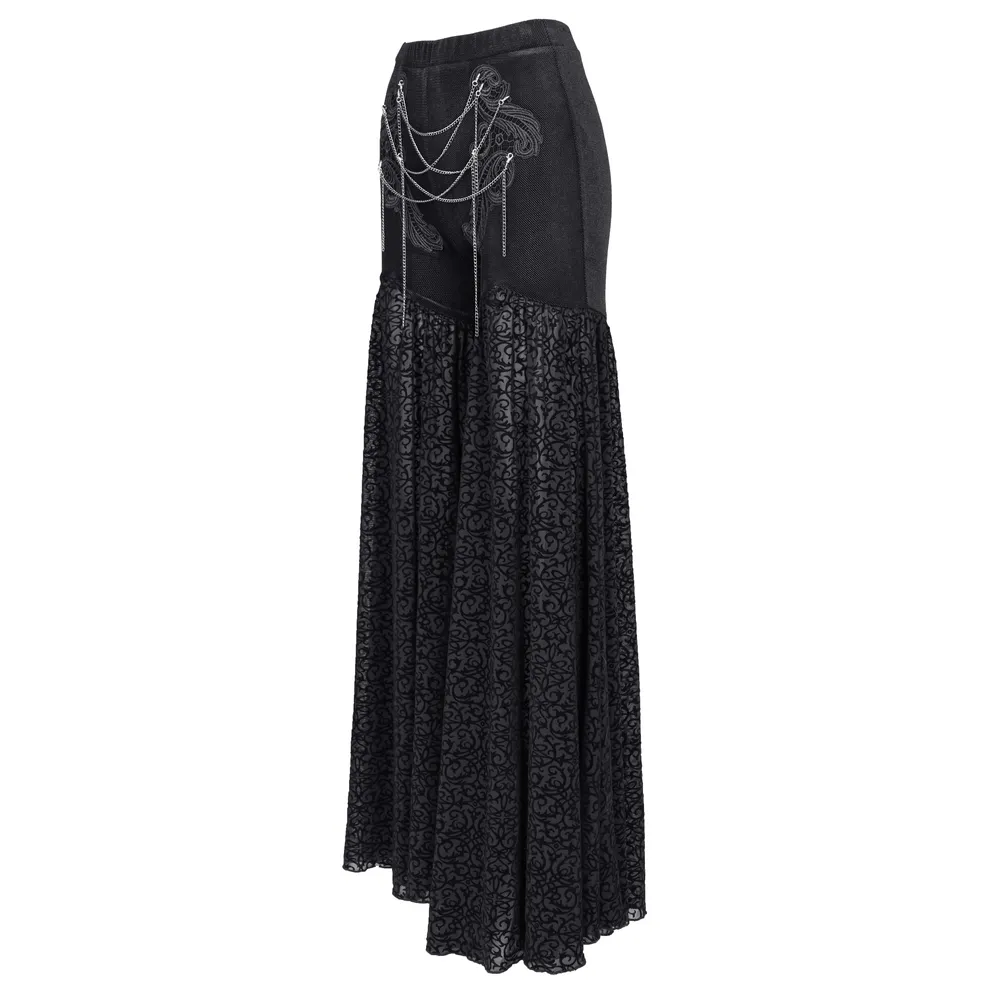 Exquisite Women's Lace Palazzo Pants with Chains