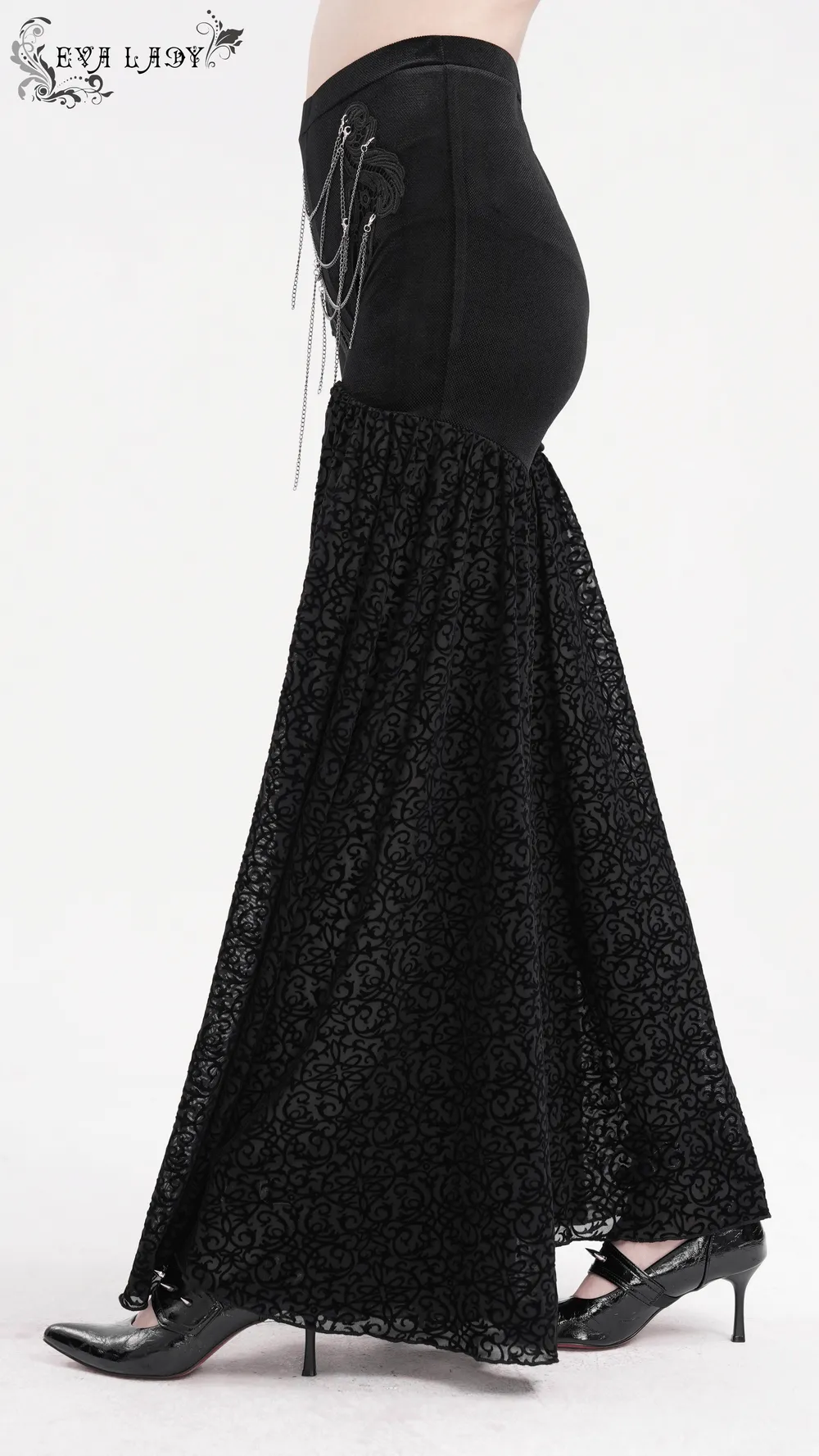 Exquisite Women's Lace Palazzo Pants with Chains