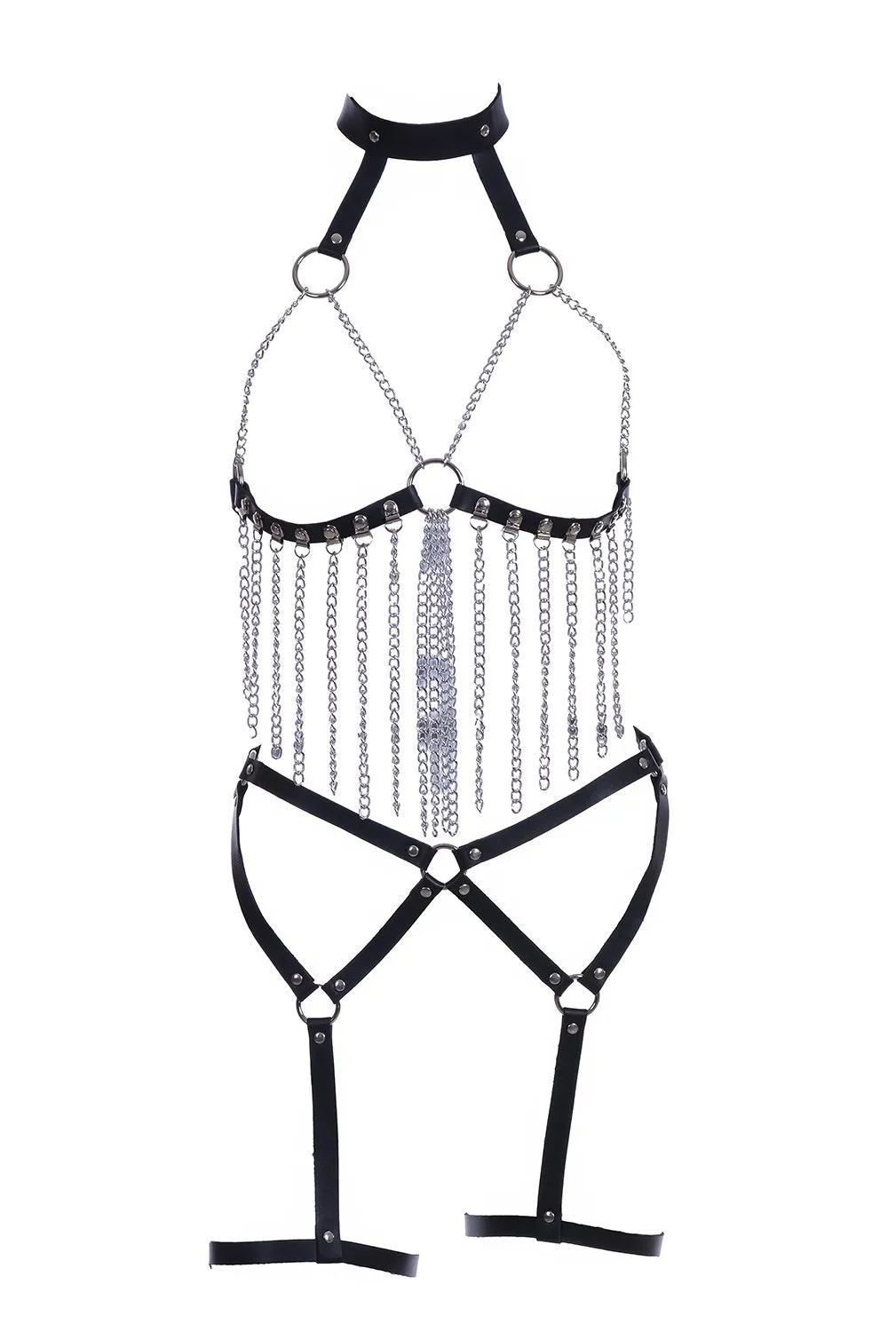 Goth Barbie Vegan Leather Harness Set