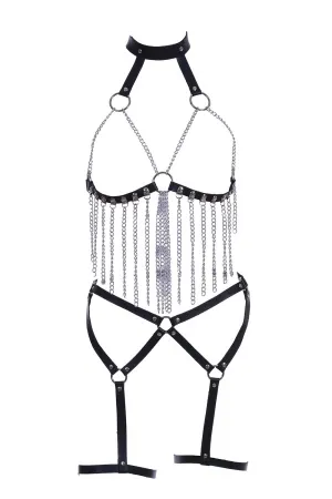 Goth Barbie Vegan Leather Harness Set