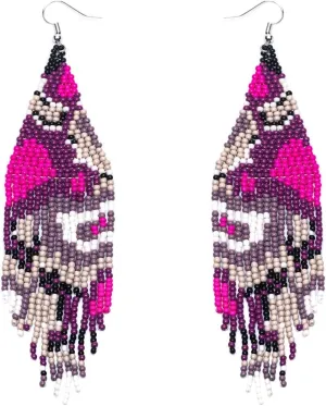 Handmade Boho Long Beaded Dangle Earrings for Women, Bohemian Big Large Seed Bead Beaded Tassel Earrings