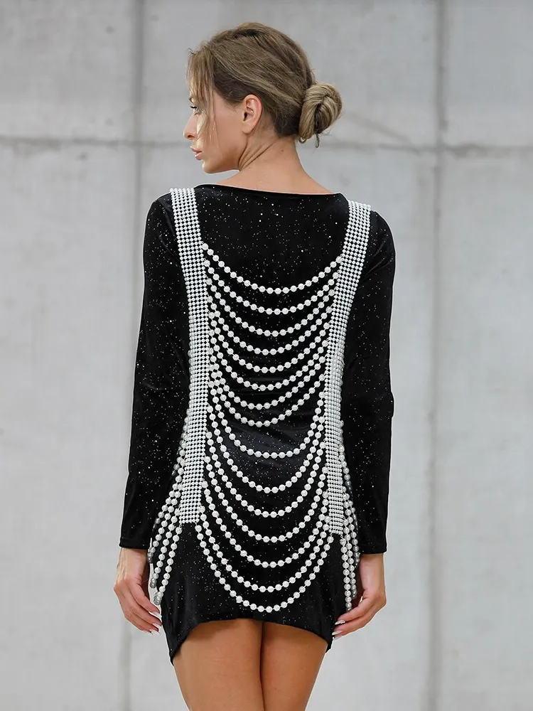 Handmade Pearl Body Chain Sexy Dress