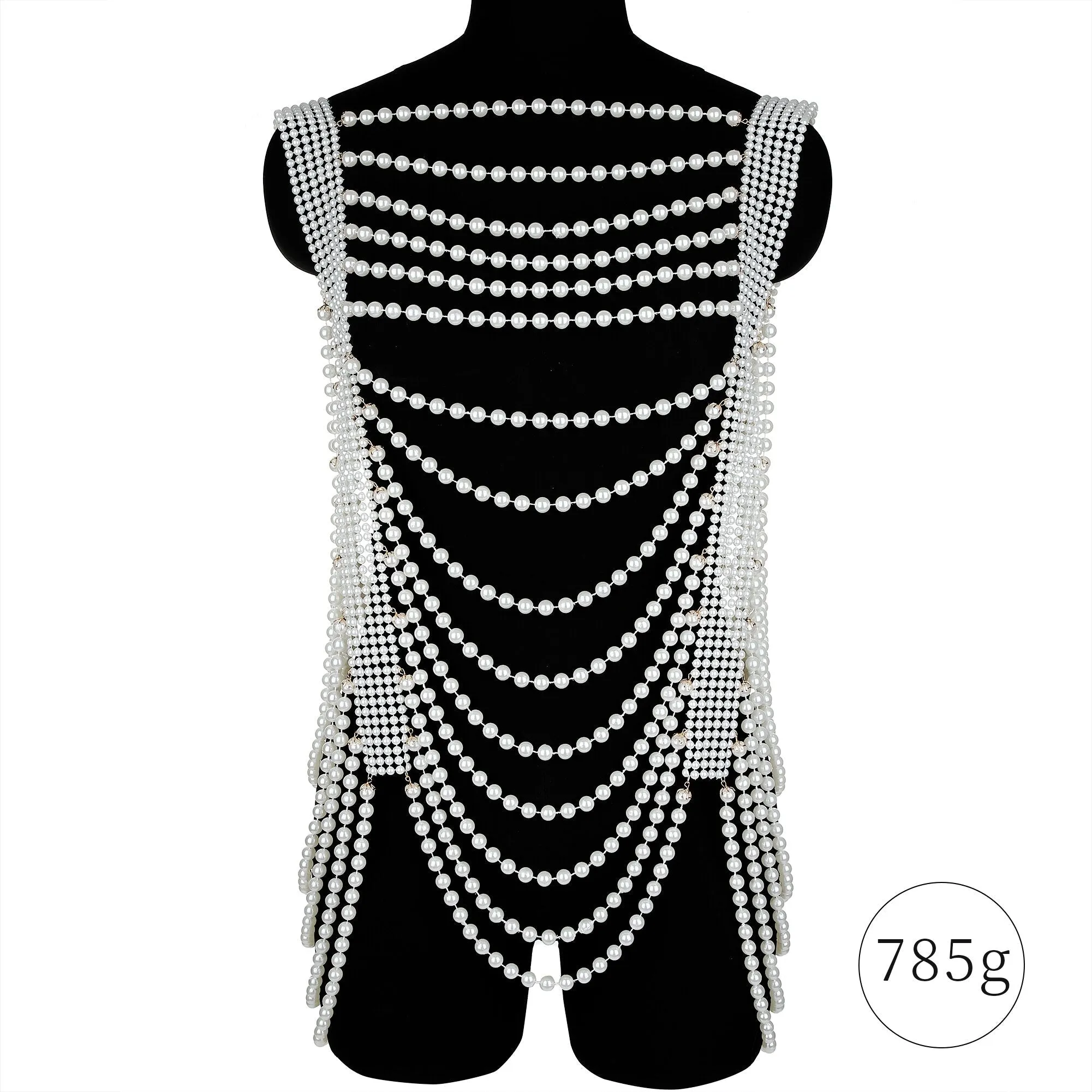 Handmade Pearl Body Chain Sexy Dress