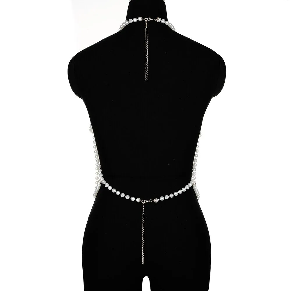 Handmade Pearl Bra Chain Sexy Top
