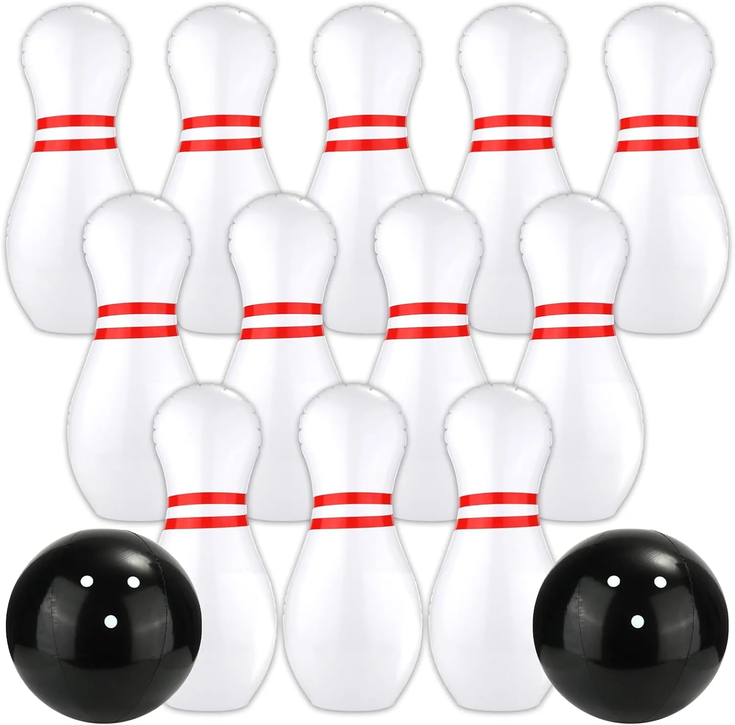 Kids Bowling Set, Giant Inflatable Outside 12pcs Bowling Pin and 2pcs Ball Portable Indoor or Outdoor Bowling Game for Toddler Adults Birthday Party Yard Lawn Sports Field, Carnival Games (14 Pack)