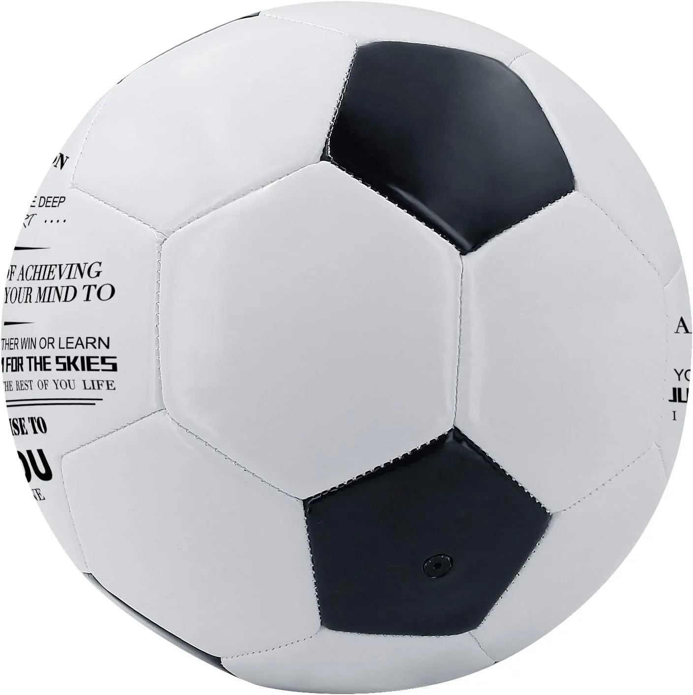KWOOD Custom Classic Soccer Ball,Engraved Soccer Ball with Premium Pump for Training Recreation Practice,Available for Indoor Outdoor Toddlers Kids Teens Adults