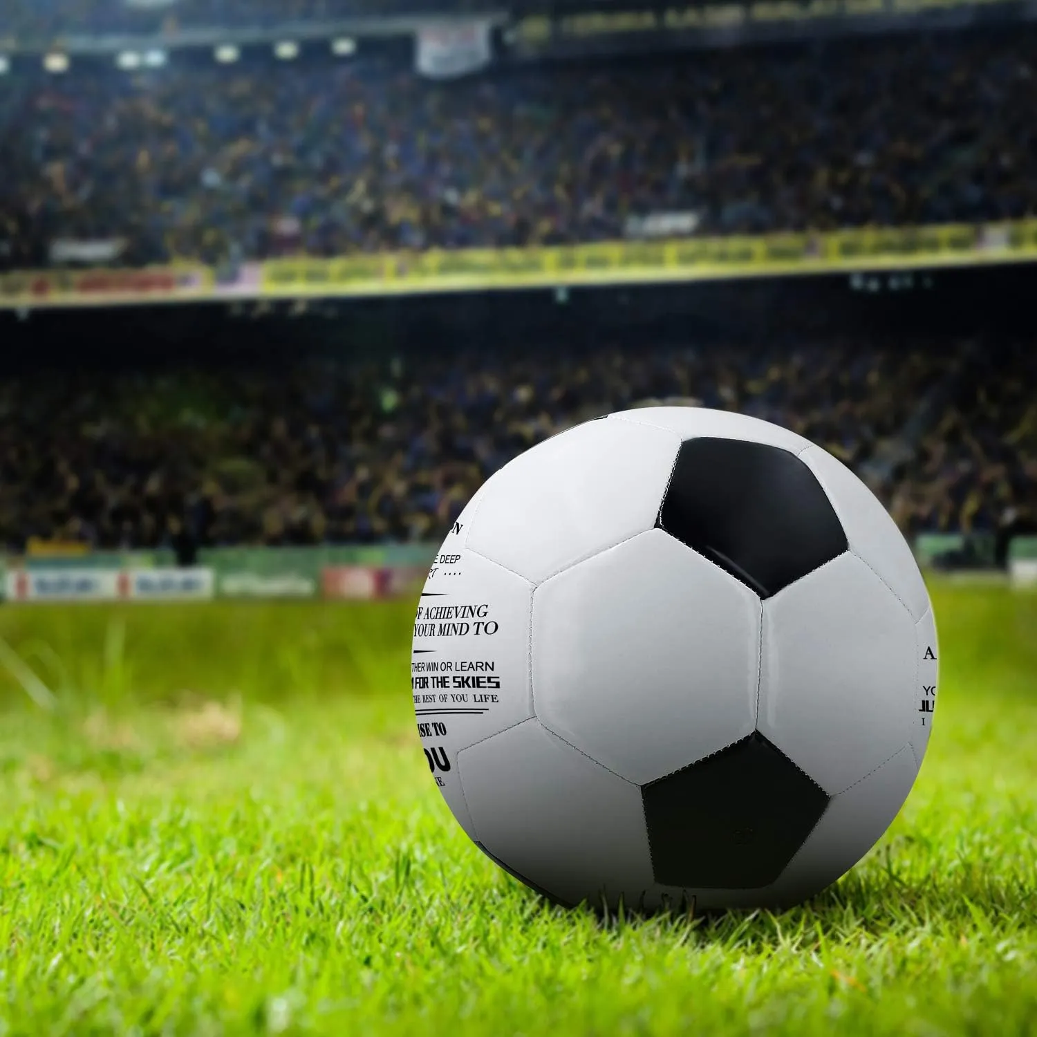 KWOOD Custom Classic Soccer Ball,Engraved Soccer Ball with Premium Pump for Training Recreation Practice,Available for Indoor Outdoor Toddlers Kids Teens Adults
