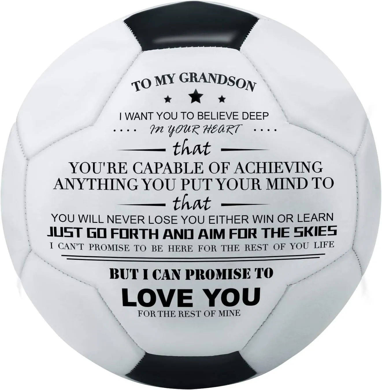 KWOOD Custom Classic Soccer Ball,Engraved Soccer Ball with Premium Pump for Training Recreation Practice,Available for Indoor Outdoor Toddlers Kids Teens Adults