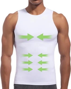 Lgtfy 4D Mens Compression Shirt, Slimming Body Shaper Vest, Gynecomastia Undershirt, Tummy Control Back Support Tank Top