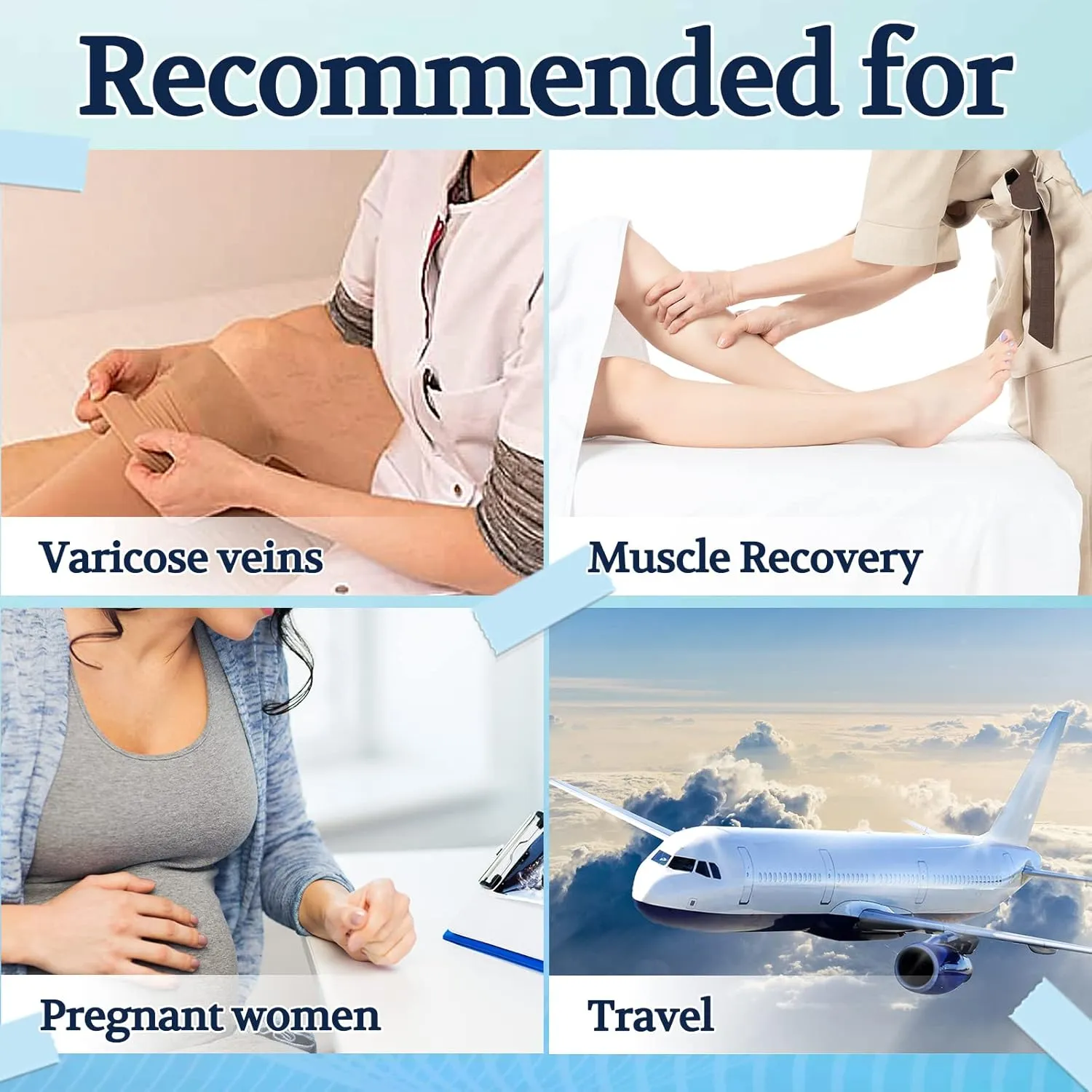 Lin Performance Medical Calf Compression Sleeve for Women and Men Lightweight Footless Socks for Nurses, Pregnant, Travel and Flight, Varicose Veins, Post Surgery Recovery, Edema