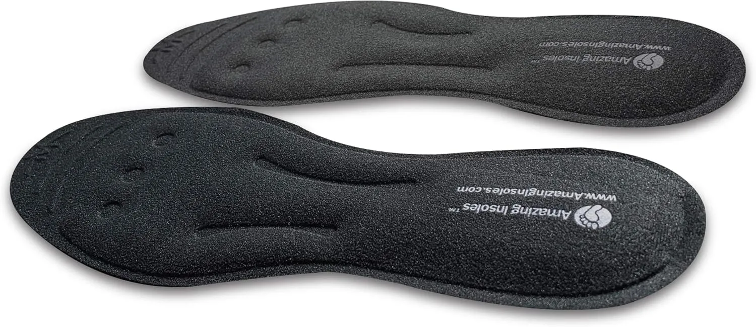 Liquid Massaging Orthotic Shoe Insoles - Foot Pain Relief and Arch Support - Glycerin Filled - Shock Absorbing Foot Massage for Plantar Fasciitis - Men's 9.5-11