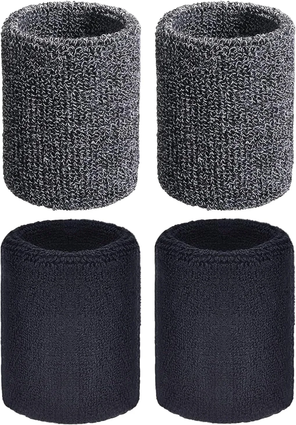 Magicorange 2 Pair Wrist Sweatbands Sports Wristbands for Men & Women, Sweat Absorbing Cotton Terry Cloth Wristband