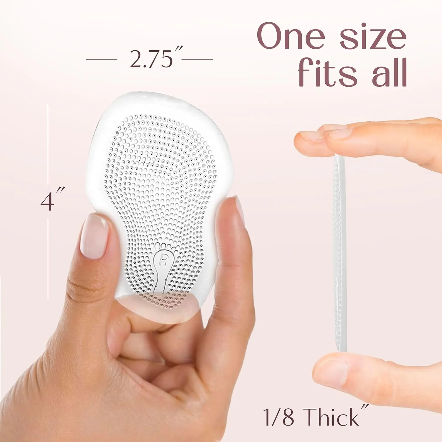 Metatarsal Foot Pads for Women (4 Pads) Cushioned High Heel Inserts for Ball of Foot Pain Relief (Clear)