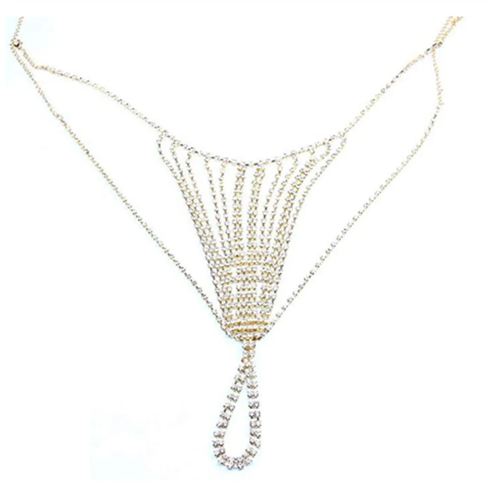 Newest Sexy Hollow Rhinestone Body Chain Bra Accessories Necklace for Women Crystal