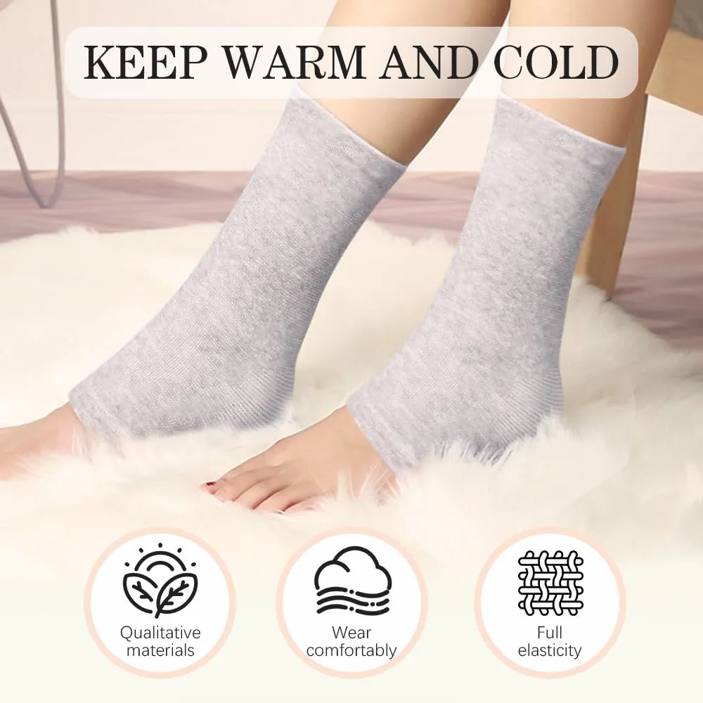 One Compress Bamboo Foot Sleeves, Ankle Protection Socks,Ankle Compression Socks for Swelling Sprain Cold Protection (Grey 1 Pair, M(38-40))