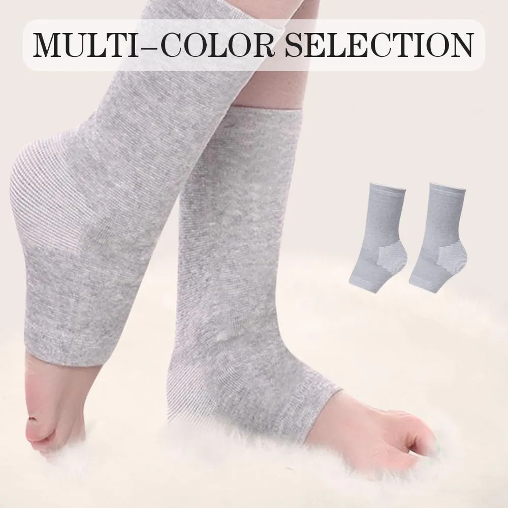 One Compress Bamboo Foot Sleeves, Ankle Protection Socks,Ankle Compression Socks for Swelling Sprain Cold Protection (Grey 1 Pair, M(38-40))