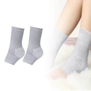 One Compress Bamboo Foot Sleeves, Ankle Protection Socks,Ankle Compression Socks for Swelling Sprain Cold Protection (Grey 1 Pair, M(38-40))
