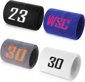 Personalized Sport Wrist Bands,Embroidered Baseball Wrist Bands,Soft & Stretchy Sports Wrist Bands for Men & Women  4 Multiple Colors Wristbands Option