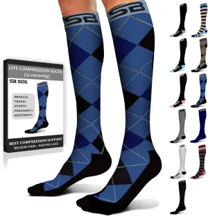 SB SOX Lite Compression Socks for Men & Women (15-20mmHg)  Best Compression Socks for Travel, Sports, and Daily Wear - XXL Sizes too!