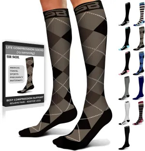 SB SOX Lite Compression Socks for Men & Women (15-20mmHg)  Best Compression Socks for Travel, Sports, and Daily Wear - XXL Sizes too!