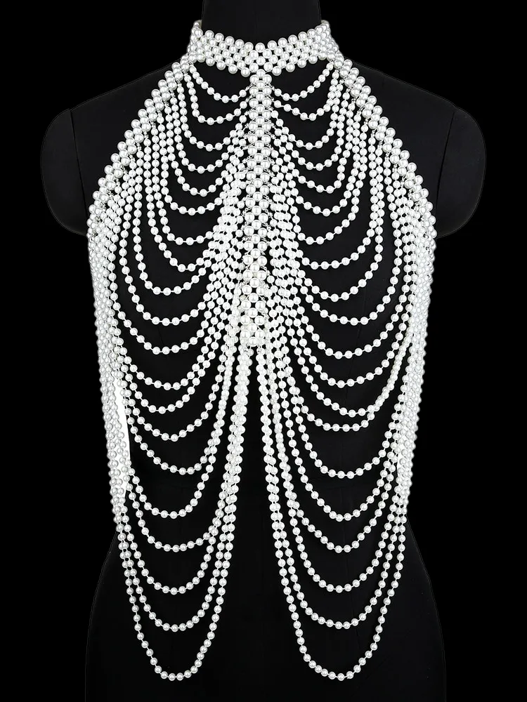 Sexy Pearl Bra Shawl Fashion Body Chains